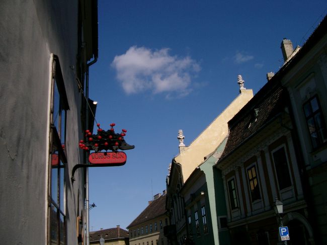 ハリネズミの看板<br /><br />ブダ王宮エリア内のお土産屋さん<br />日本人がよく行くお店らしくとってもサービスが良かった<br /><br />貴腐ワインも試飲させてもらったし（私は酒弱い）<br />甘くておいしいと思ったけど、酔いそうで途中ストップ<br />40人分のお土産待ちは長い…