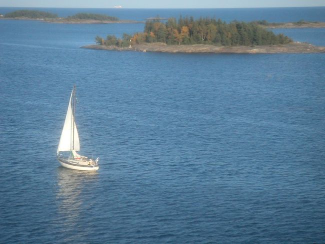 ヨットが。のどかな風景です