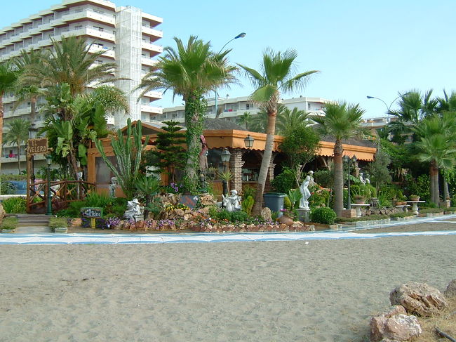 マラガ空港からトレモリーノスへ、恐怖のドライブ。左ハンドルは何度か運転したことはあった。しかし右斜線は初めて。何度も後ろの車に煽られたり、道を間違えたり、隣に乗ってる友人にワイパー！ワイパー！と叫ばれたりして、恐怖を味わいながらも、奇跡的にトレモリーノスの市街地には着いた・・・。しかし、ホテルの場所がまったくわからない。凄い小さな町の中を20周以上して、とりあえず適当にPのマークがあったPublic Parkingに止め、徒歩でホテルを探す。ホテルに駐車場有りを信じて予約したが、実は提携してる駐車場があるとのことだった。そりゃ見つからんわい！深夜に友人と会議をし、明日もこの恐怖を味わうのはもうイヤ！という意見が一致し、たったマラガから10分のドライブのために高いレンタカー代を払った私たちに馬鹿笑いして寝た。（可愛い愛車プジョーの写真は手に入り次第アップします。）悪いところだけを見ると最悪だけど、いいところを見ると素晴らしいトレモリーノスを十分味わえるということ、そして泊まったホテルは、値段は超安いのに、中級ホテルなみの設備！そしてフロントのお兄さんは男前！