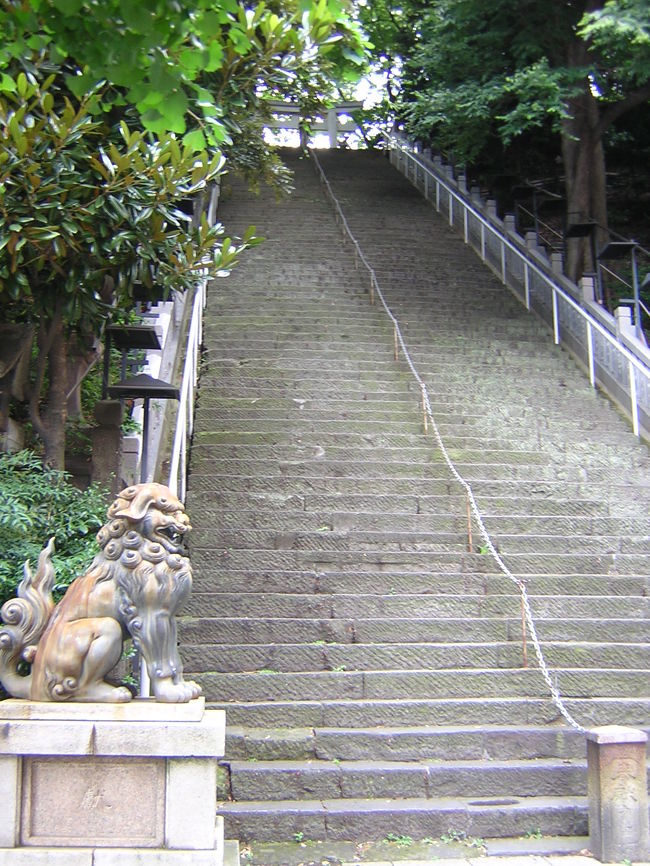 階段のアップ！！約３５度ですって。階段の横には“ここでのトレーニング禁止”の看板が・・・。かつて、誰かがトレーニングをしたんでしょうね。