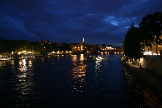 セーヌ川と少し遠くに見えるエッフェル塔です。しばらくすると怪しいクラブのようにめちゃめちゃ光ってました。