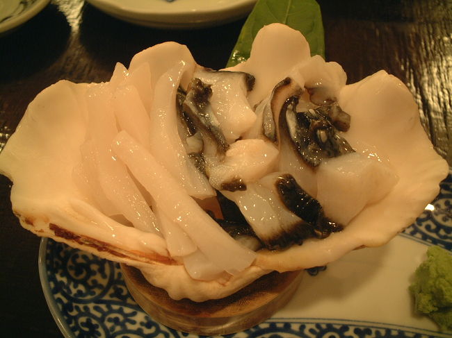 夜ゴハン。　シャコ貝です。　（どらごん亭にて）