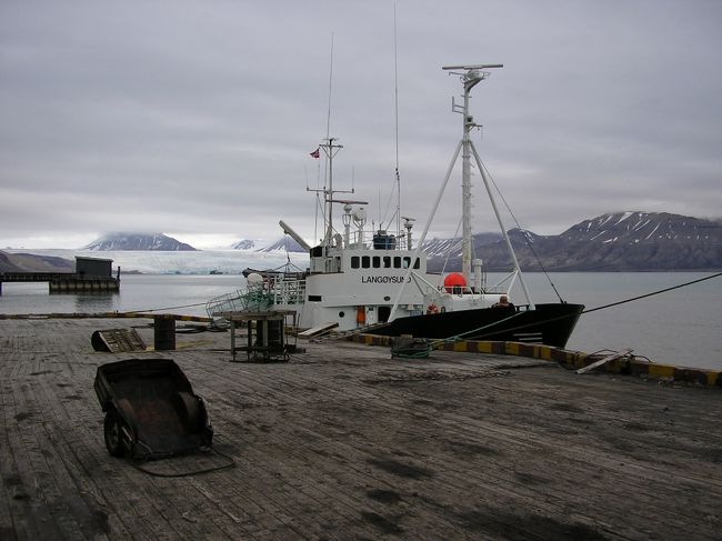 別のツアーも来ていました。Skansbukta氷河のすぐ近くです。