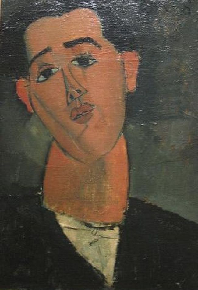 モジリアーニ（作品　Portrait of Juan Gris）<br /><br />絵画は何故か人物画が好き。<br /><br />ピカソは横向きが多いけれど、<br />モジリアーニは正面が多い。<br /><br />太い首でハンサムとは言えない男性の顔。<br />でも、、、、<br />しっかりとした目元からは素直な優しさが感じる。<br /><br /><br /><br />