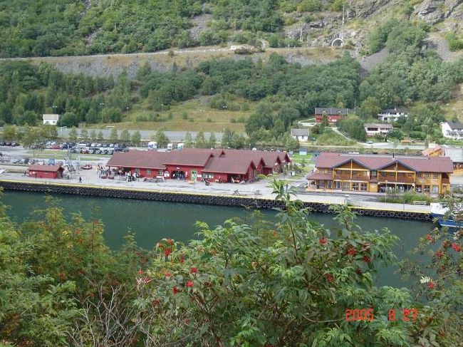 由時間は、フレットホテル裏山を散策。フロム駅を見下ろして。2005.8.27