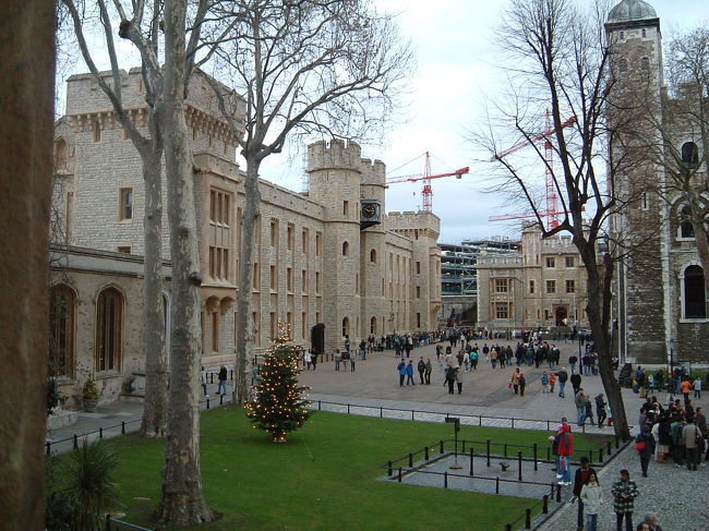 クリスマスツリーがまだ飾ってあります。<br />かわいい♪<br />でも後ろの工事現場のトンボ（だったっけ？）がなんだかなあ。