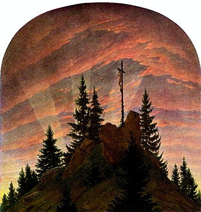 『山脈の十字架』<br />カスパーダビットフリードリッヒ作<br />(ポストカードより)<br />この絵だけでなく数点彼女のすばらしい絵がありました。<br /><br />★▼ Pension Arends Villa Elbth&#252;rmchen<br />http://www.urlaub-dresden.de/<br />&#12320; Pillnitzer Landstra&#223;e 112  01326 Dresden <br />&#9742; 0351 26 88 974 <br />&#9993; mail@urlaub-dresden.de<br />http://maps.google.co.jp/?ie=UTF8&amp;ll=51.040962,13.828182&amp;spn=0.008014,0.022724&amp;t=h&amp;z=16&amp;iwloc=lyrftr:h,8731192397351828758,51.041434,13.825758&amp;brcurrent=3,0x0:0x0,1