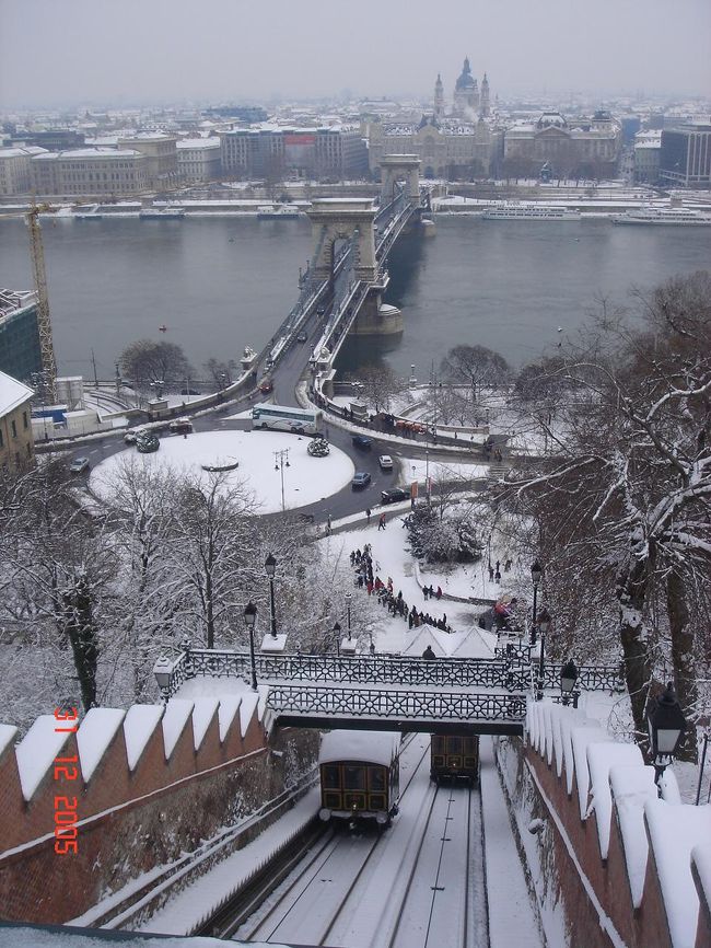 くさり橋とケーブルカー