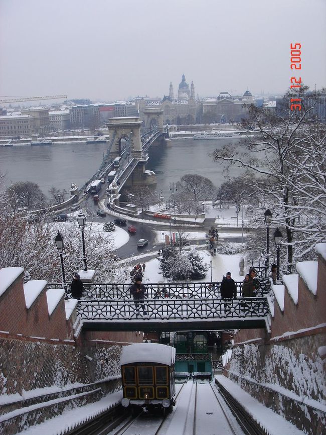 くさり橋とケーブルカー