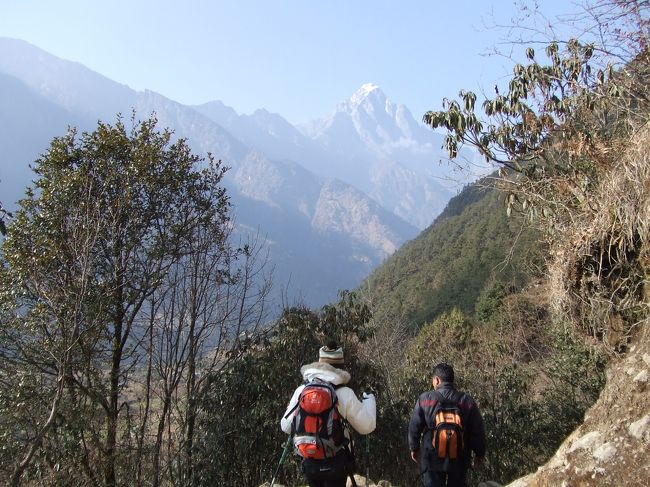 いよいよトレッキング開始。<br /><br />この日の予定ではパクディンという村まで行くことになっていた。普通なら全体的に下りであり約３時間で歩ける距離。初日は楽勝なはずが･･･
