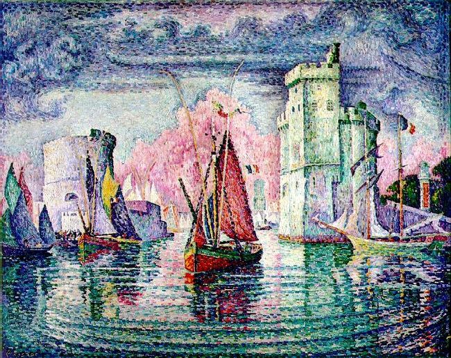 ポール・シニャック【ラ・ロシェル】、希少な画集画、新品高級額・額装付 ポール・シニャック【ラ・ロシェル】、希少な画集画、新品高級額