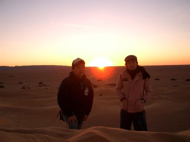 朝陽をバックに！