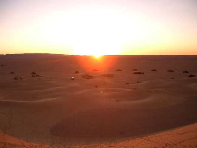 朝日がまぶしい！