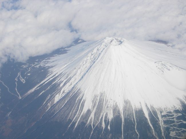 ＡＮＫで行ってきました。窓際でよかった♪と思えるくらい見事な富士山が･･･