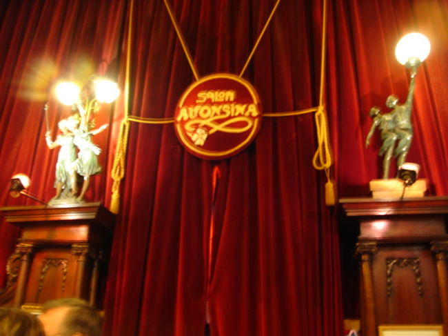 カフェの中にあるこのカーテンの向こうはまた別世界でタンゴのショーを有料でみることができます。ちょっと覗かせてもらったけど情熱的っぽかったです。うぅ〜アルゼンチンに来たことを実感！！