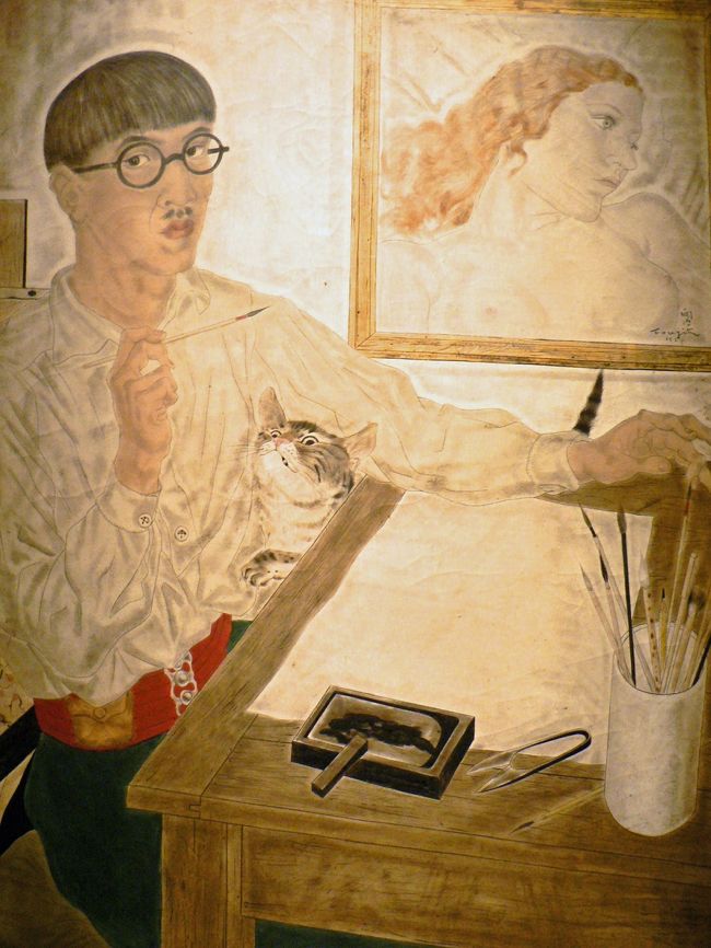 国立美術館所蔵のフジタの自画像。<br />