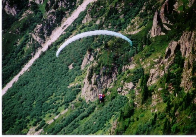 上昇気流を探して旋回しながら、徐々に高度を上げてゆきます。