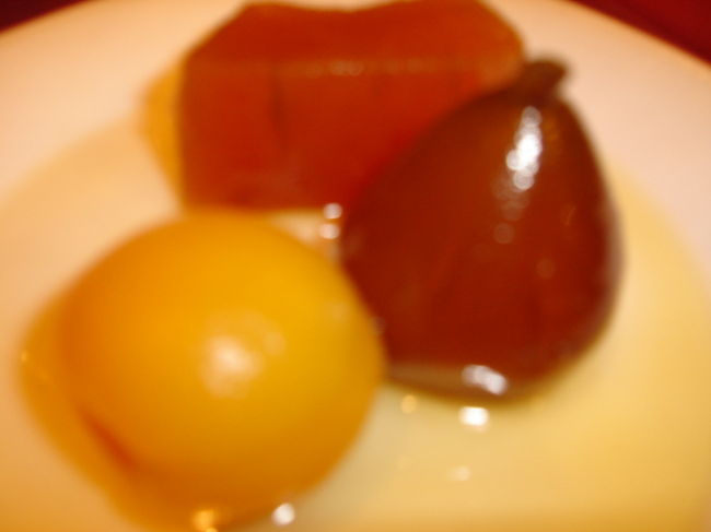 デザートのフルーツの砂糖煮、激甘！！