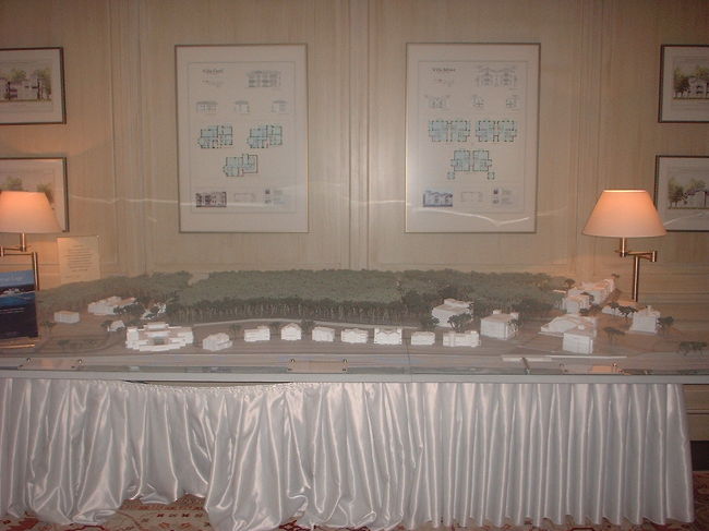 ケンピンスキ・リゾートの完成図。すごいことになってる！今ある建物は右端のみで、左端の美容整形病棟（？）は後々建てられるらしい。