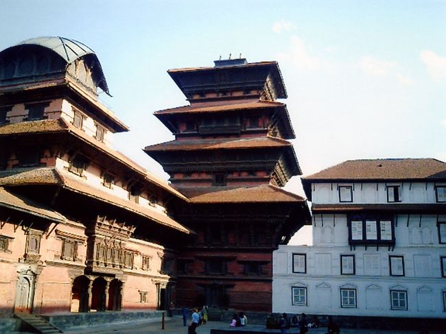 美しいネワールの建物群。ナサル・チョーク広場の中心、旧王宮。