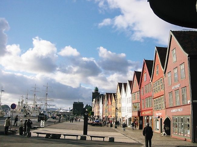 ベルゲンにある、世界遺産の町並み。