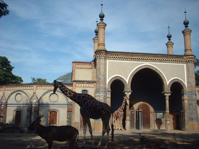 アラビア風の建物発見！とおもったらキリン舎だった。中国風の門といい、何だか建築にこだわりが？