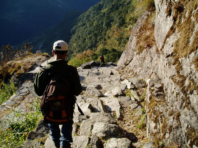 トレッキングルート。くだりは楽チン。ひざは笑う。