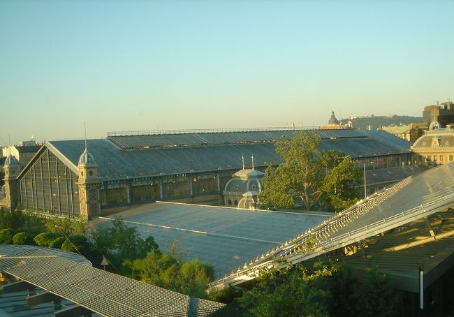 ホテルより　西駅構内を　ゲレルトの丘を遠望