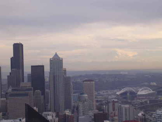ニードルタワーからのシアトルの街の眺め