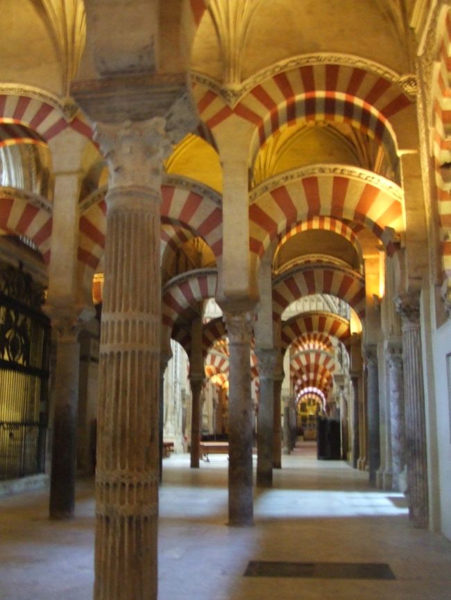 コルドバのメスキータ。昔イスラム教の寺院だった建物を後でキリスト教の教会にしています。内部はこんな感じ。大好きな空間です。