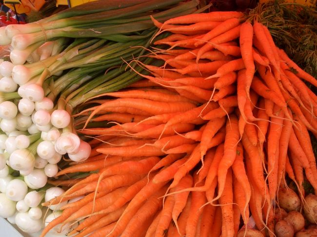 マーケットの野菜。<br />どこの都市に行っても、<br />マーケットはワクワクしてくる場所。