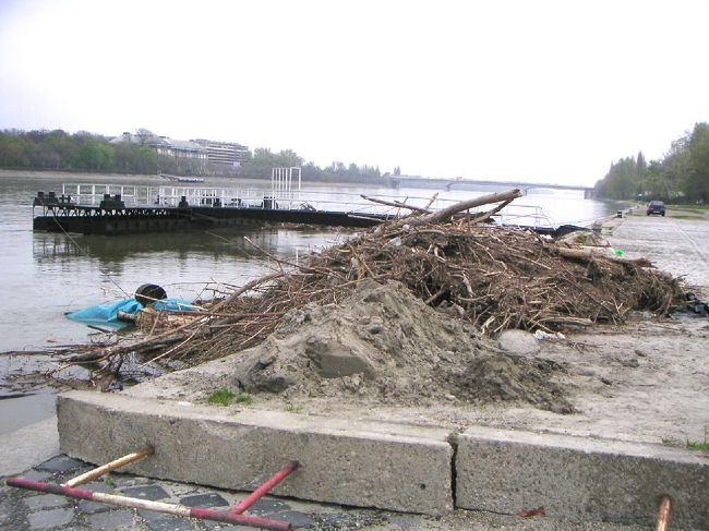 ホンの数日前まで川が氾濫していた名残です。バスで移動の途中でもそこかしこに水害の名残が見られました。
