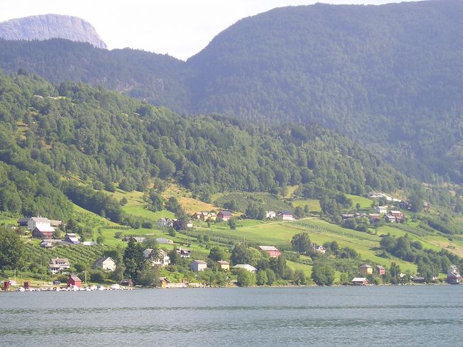 対岸にはのんびりした風景が広がっています