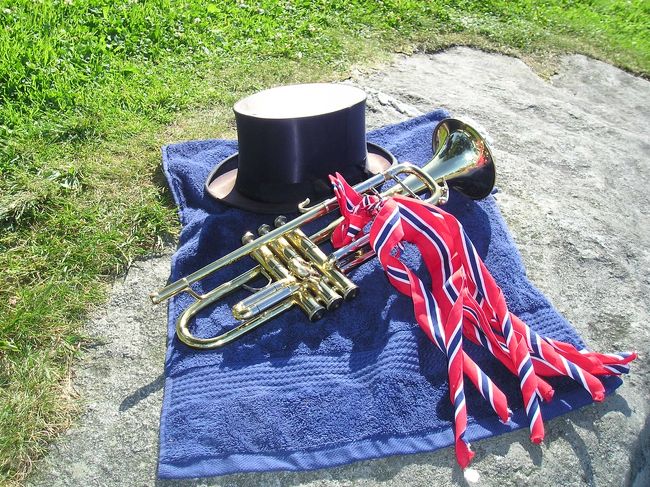トランペットのおじさん休憩中