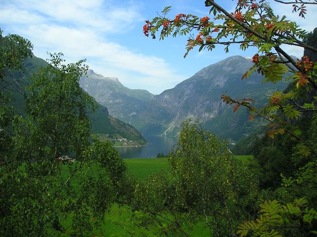 やっと歩きやすい所に来ました。<br /><br />木の間からホッとする風景が見えます。