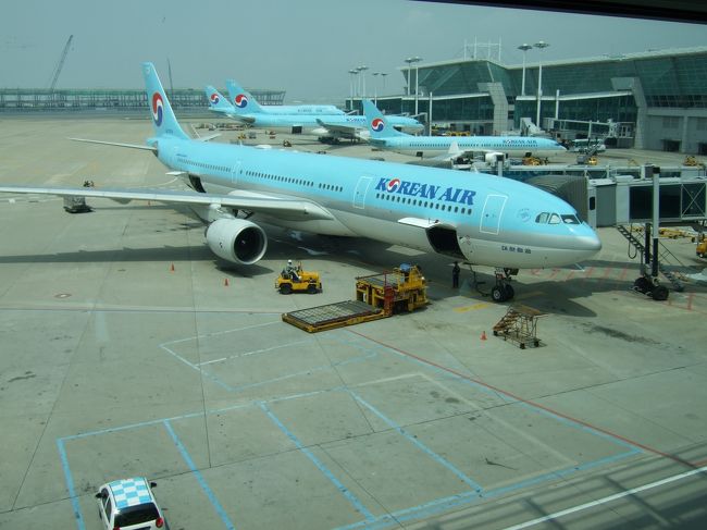 今回は大韓航空で。<br />ヨーロッパよりは安かったのと、アジア系の中では唯一同日にヨーロッパに着くことができたので。