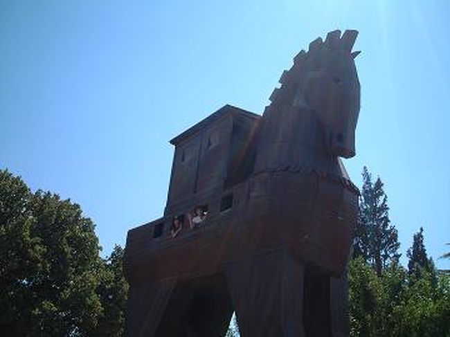 成田から直行便でイスタンブールへ。<br />その日は近くのバンビというお店のドネルケバブを食べ就寝。<br />２日目にイスタンブールからチャナッカレを通りトロイへ行き、トロイ遺跡を観光♪<br />映画を見て行ってみたいなと思っていたので、興奮しました！<br />トロイの木馬です。