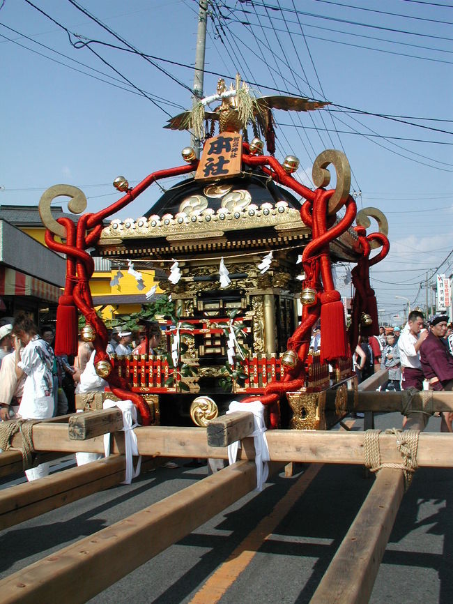 約三屯の千貫神輿を約１００人で担ぐ。<br />担ぎ手は関東一円から集まる。