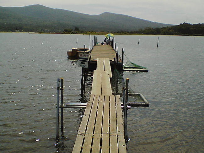 山中湖で・・<br />釣りをする人・・