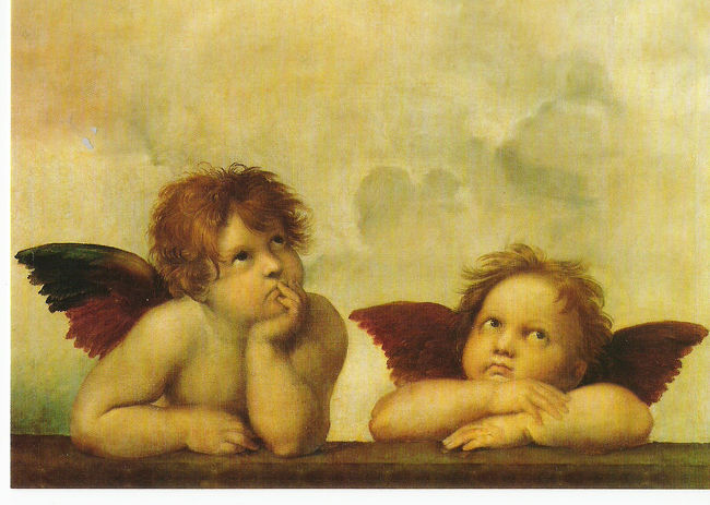 その絵の下部に描かれている2人の天使。とても愛嬌があることから、ドレスデンのアイドル的存在となっています。