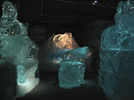 建物の中はマイナス5度、さ、さむい・・・<br />外気温は25度なのでその差30度！<br />15分くらいしか入っていられないらしい。<br />コートを着ていると言っても薄着だからね。