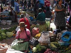ピサックの町に火・木・日曜に立つ市場。インディへナのおばあちゃんが野菜を売っている。
トマトもとうもろこしもジャガイモもみんなアンデスが原産なだけあって、野菜の種類は豊富。