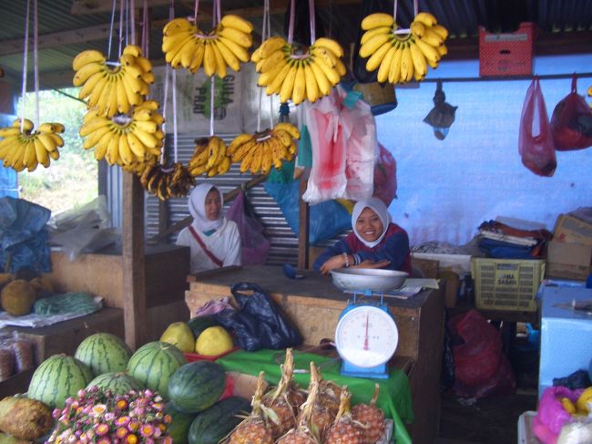 途中で寄ったフルーツ屋さん。<br />ドラゴンフルーツとざぼんを買いました。<br />試食もさせてくれます。<br />