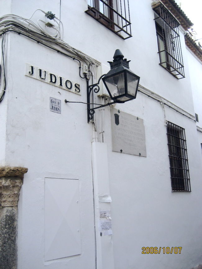朝一番で行ったコルドバのユダヤ人街。真っ白な壁と迷路のような通りには、朝まだ早いので観光客の姿はありませんでした。