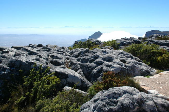 ここはどこだ？って風景ですね。<br />テーブルマウンテンの山頂です。