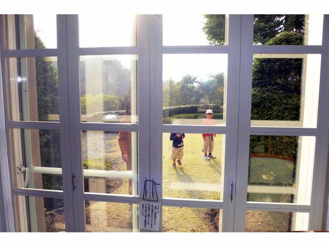 本来なら、こちらの窓から直接広いお庭に出て遊べるのですが・・・