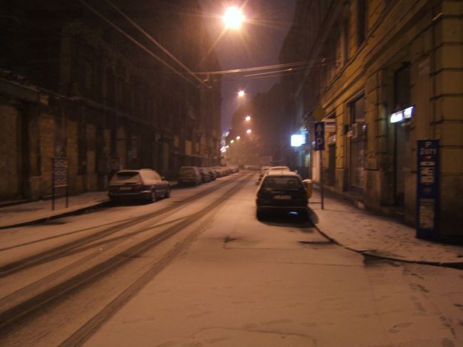 最終日の晩、やけに寒いと思ったら雪が降っていました。<br />この雪は翌日も降り続きました。