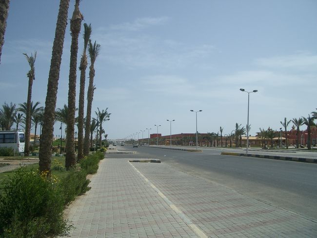 枯れてしまって、葉っぱのないパームツリーが立つ道路。<br />歩いてて危なくはないけど、<br />武装した「ツーリストポリス」がいるのを見ると、<br />やっぱりちょっと怖い気もする。。。<br /><br />