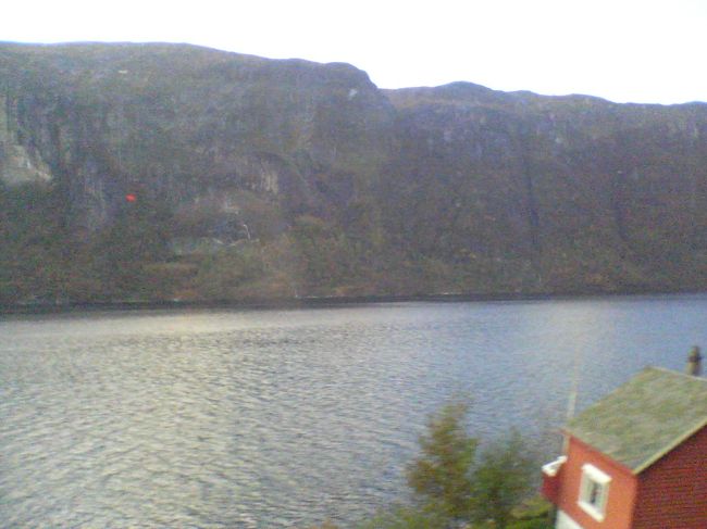 トンネルをくぐりながらフィヨルドの横をずっと走っていきます。段々フィヨルドが小さくなり川になって山の中に入っていくと動物の姿が見えたり、大きな滝が見えたり景色を見ているのが大変楽しかったです。