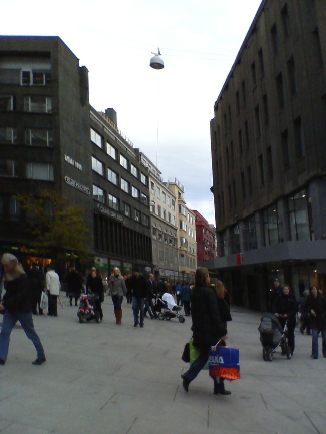 オスロ中心地は沢山のお店やショッピングビルが建っています。現在工事中のビルや道路も工事している箇所が多かった気がしました。